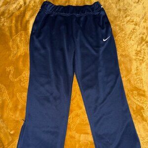 Nike Pants Womens Large Navy Dri-Fit Swoosh Sweatpants Training Gym 535664-420
